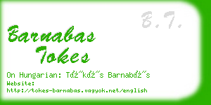 barnabas tokes business card
